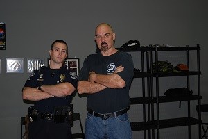 A picture of the Chief Instructor with one of his law enforcement students showing that police officers have figured out why krav maga