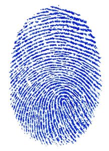 A picture of a fingerprint to illustrate whether your hands are deadly weapons and have to be registered with the police