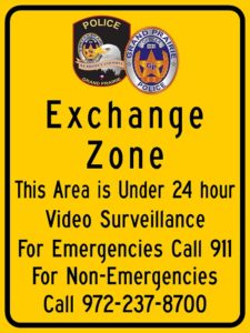 A picture showing a selling safely police zone sign